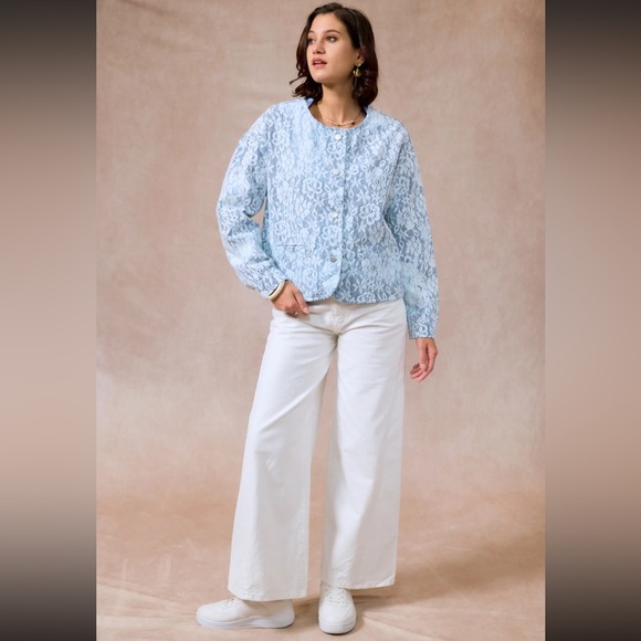 FROM FRANCE Boho Blue Lace jacket - Picture 3 of 4